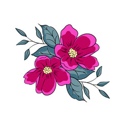 Flower with retro futuristic color