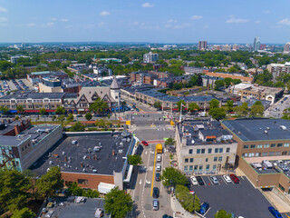 Historic commercial building aerial view including SS Pierce Building at Coolidge Corner 1366...