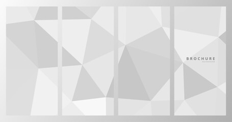 set of brochures with abstract modern grey triangles background