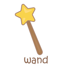 Alphabet W For Wand Vocabulary Reading School Lesson Cartoon Illustration Vector Clipart Sticker