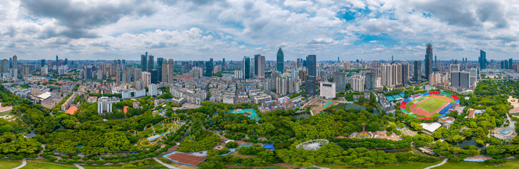 Obraz premium Wuhan CBD landmark skyline scenery