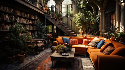 Naklejka premium Editorial-Style Photo: High Angle Eclectic Study Generative AI