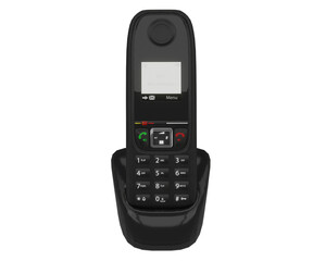 3d rendering black cordless phone