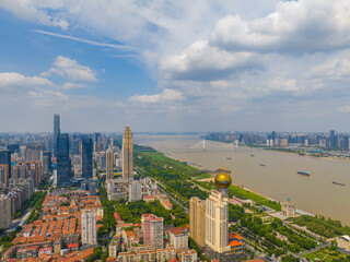Wuhan Yangtze River and Han River on the four banks of the city landmark skyline scenery