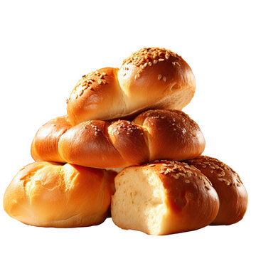 Closeup of fresh challah bread for Shabbat on bakery bun background