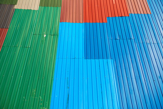 Colorful roof on house