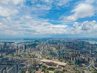 Naklejka premium Wuhan City landmark and Skyline Landscapes 