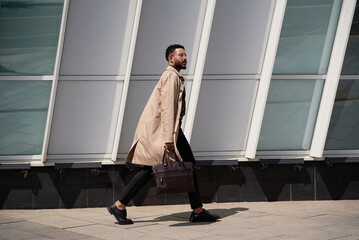 Stylish Businessman Walk To Work.