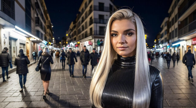 woman in a city