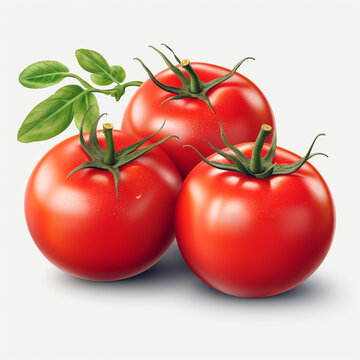 Ripe fresh organic tomatoes isolated on transparent background png file