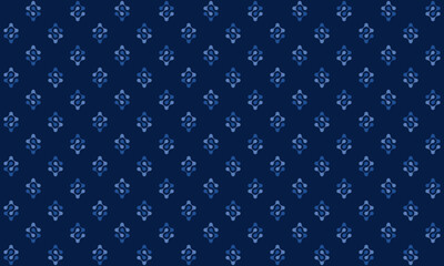 Abstract geometric seamless pattern with high tech logo in light n blue on dark blue background. Vector illustration. For masculine shirt lady dress textile cloth print staff uniform wallpaper cover