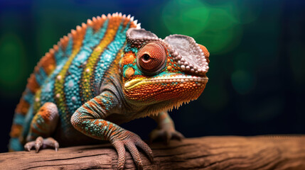 Obraz premium Photorealistic Photograph of a cute Chameleon, Background Images , HD Wallpapers, Background Image