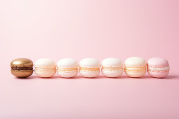 macaroons on pink background