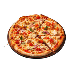 Chicken and red pepper pizza