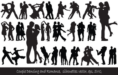 Couple dance silhouettes vector, eps, SVG