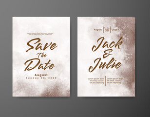 Wedding invitation with abstract watercolor background