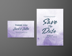 Wedding invitation with abstract watercolor background