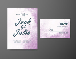 Wedding invitation with abstract watercolor background