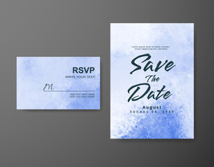 Wedding invitation with abstract watercolor background