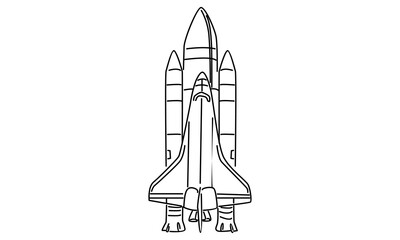 line of rocket flight vector illustration