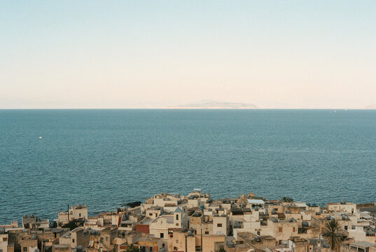 Areial view of the village of Marettimo