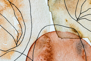 Earthy patterns painted background mixed media art
