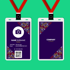 Abstract Geometric ID Card Design for Business or Company