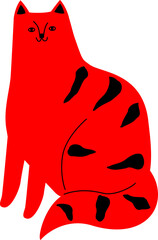 大人可愛いシュールな顔立ちのトラネコ、シンプル＆カラフルな猫