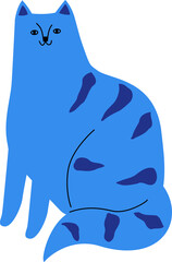 大人可愛いシュールな顔立ちのトラネコ、シンプル＆カラフルな猫