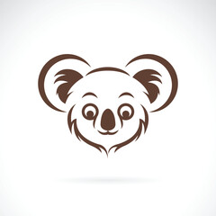Vector of a koala face design on white background. Wildlife Animals. Easy editable layered vector illustration.