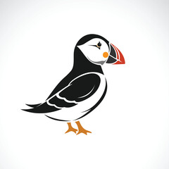 Vector of a puffin bird design on white background. Wildlife Animals. Easy editable layered vector illustration.
