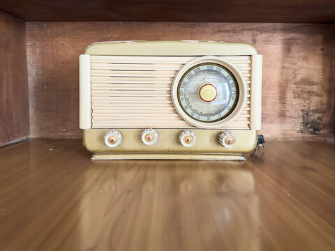 Retro radio. Old analog station.