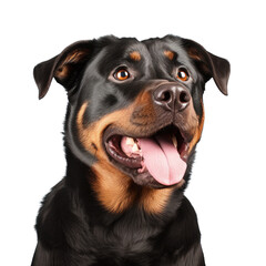 Rottweiler with purebred lineage in front of transparent background