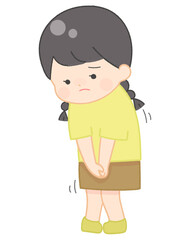 おしっこを我慢している女の子
