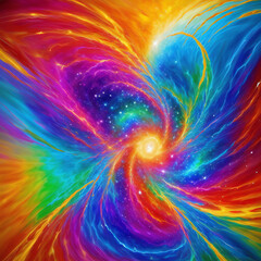 Colorful galaxy abstract fire
