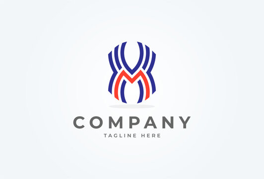 Initial XM or MX Logo, monogram logo design combination of letters X and M, Flat Vector Logo Design Template, vector illustration