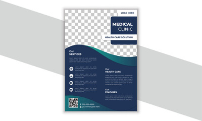 Minimalist Medical Flyer or Poster Template Design. Editable Print Ready Simple Design.