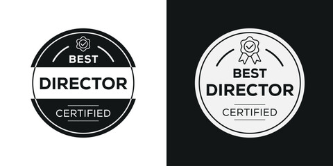 Fototapeta na wymiar Best Director certificated badge, vector illustration.