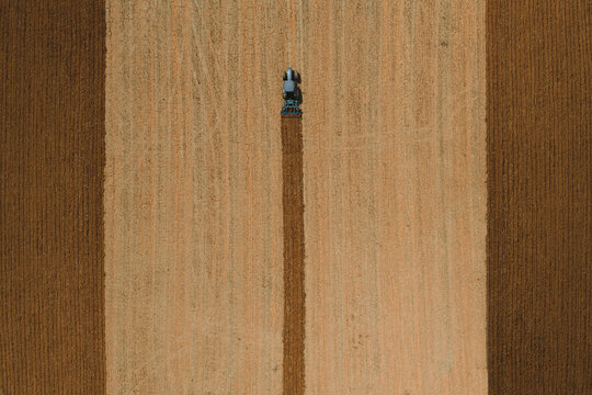 Tractor plowing the field