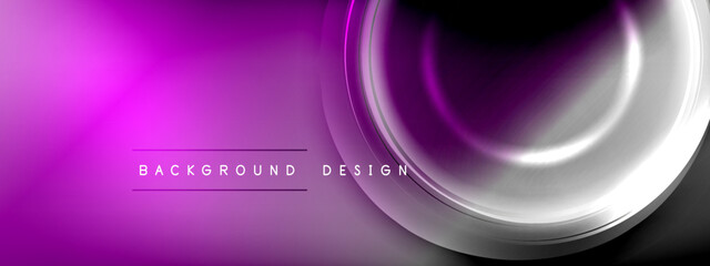 Circles lines and bubbles on bright glowing effect gradient with light and shadow effects. Dynamic interplay of light, shadow and depth. Futuristic and rhythmic technology design