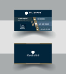 Clean blue  Business Card with safe area ready to print ,A highly versatile business card template that is designed for both corporate business and personal usage. You can use it smart based perpose  