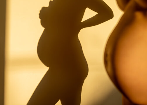 Shadow of a pregnant women