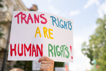 Pride Protest Sign Trans Rights Are Human Rights