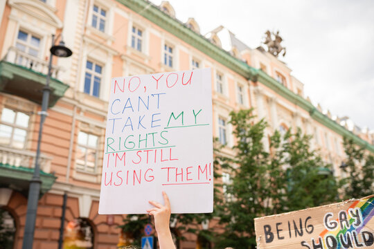 Pride Protest Sign About Equal Human Rights