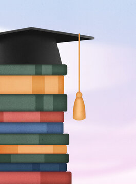 Books and Hat: Education's evolving path, achievements, and growth.