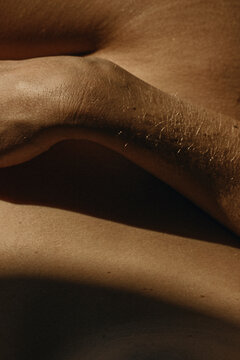 Close up photo of the skin texture of woman's  hand