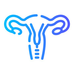 uterus Line Gradient Icon