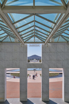 Marble entrance at Parliament House Canberra Australia