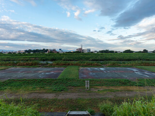 台風一過の大和川沿いの景色