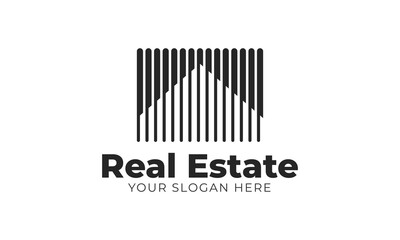 Stripe Real estate logo vector design